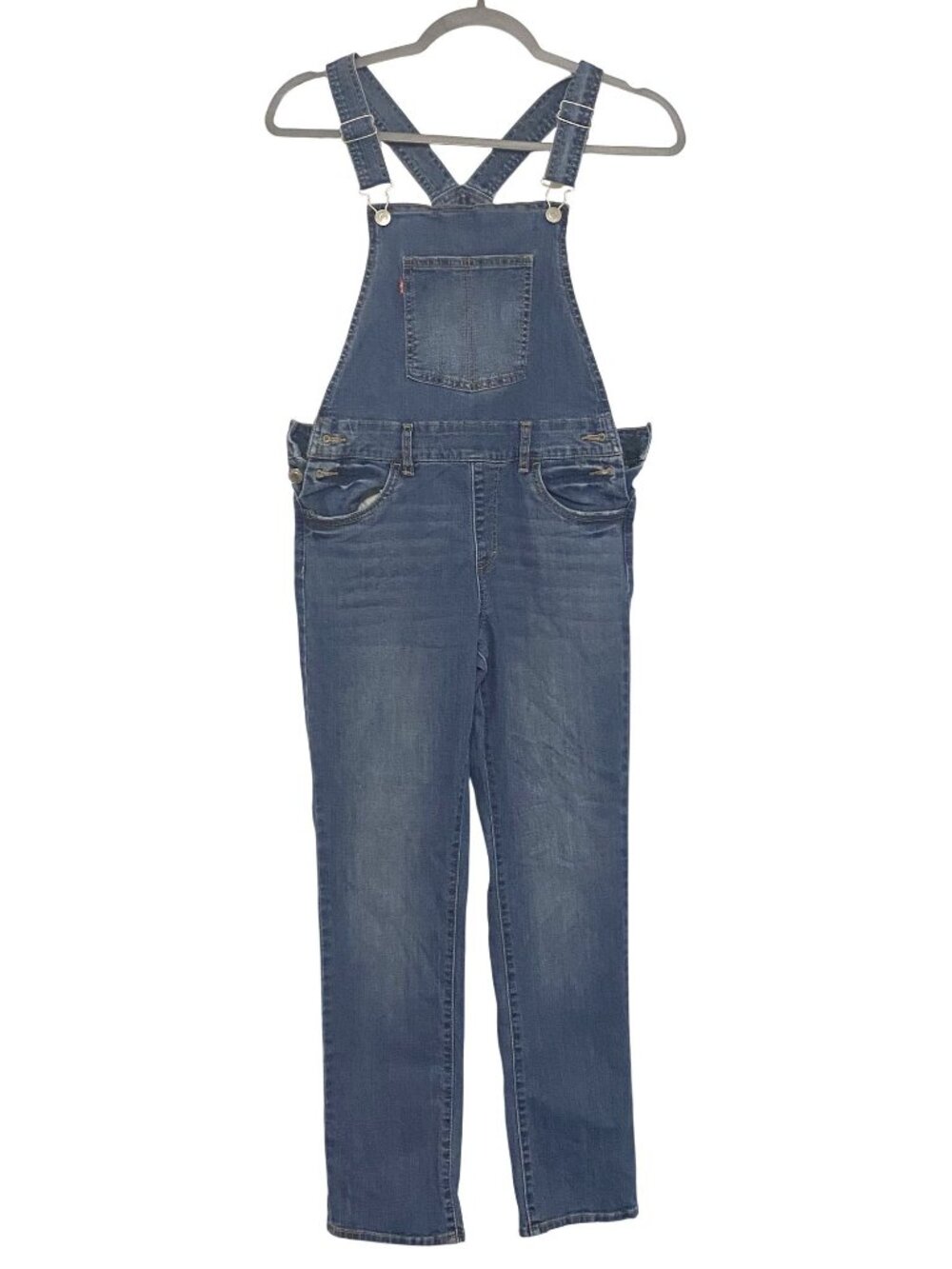 Girls' Levi's Medium Wash Cargo Overalls Size 14 Regular 27" Inseam